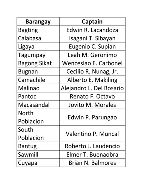 list of barangay captains in las piñas city